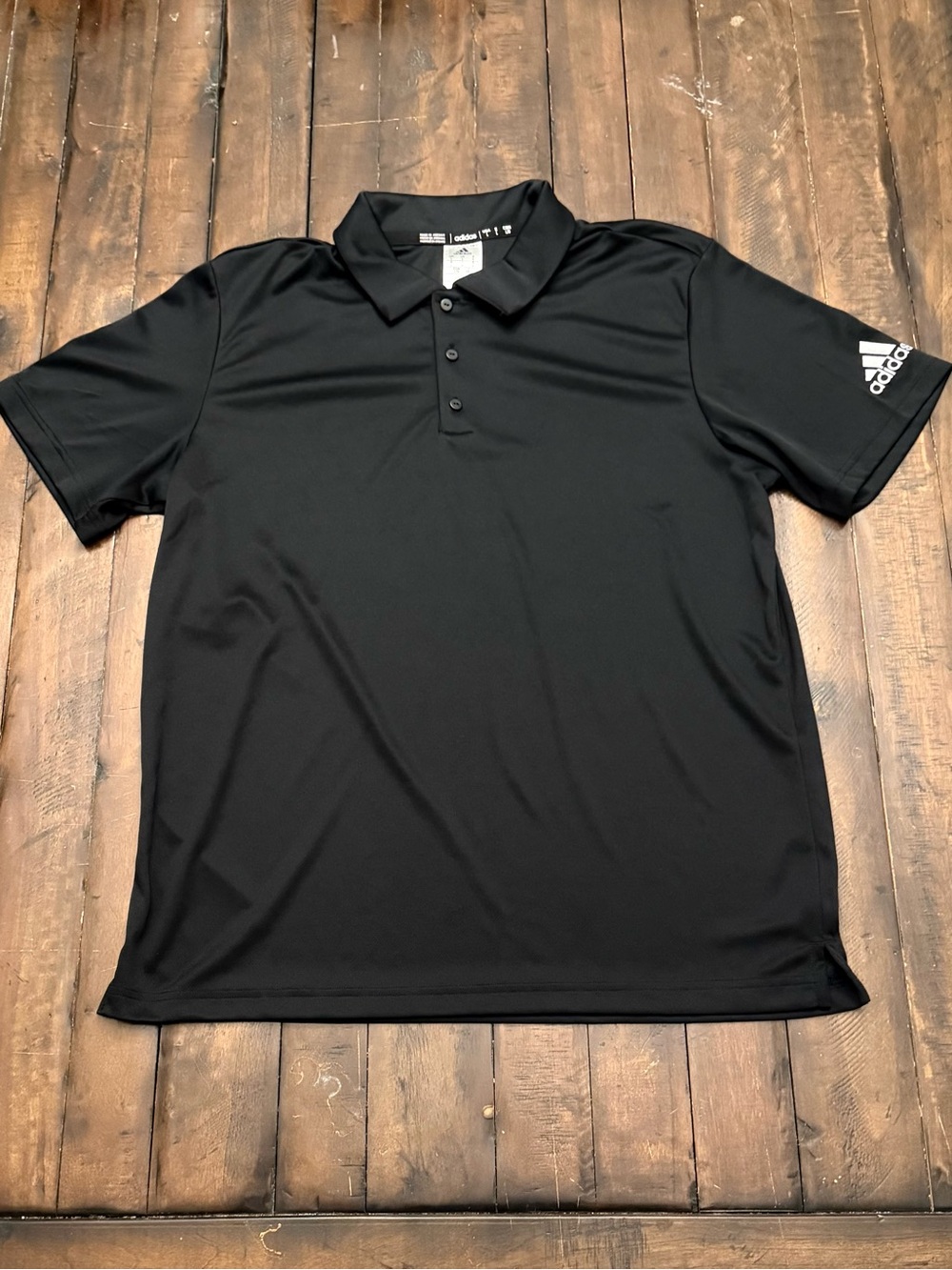 Adidas Aeroready Performance Polo Men's L Black Moisture Wicking Golf Shirt